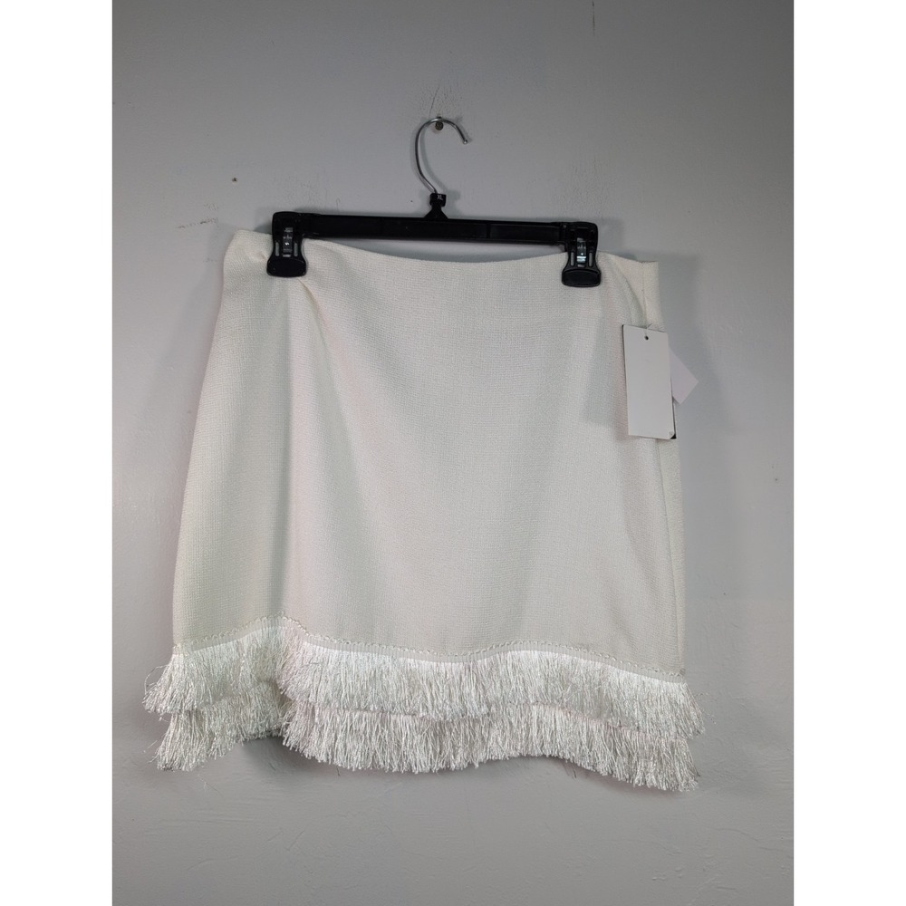 Women's FASHION UNION Off White Textured Skirt Size M NWT